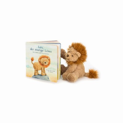Jellycat Leo, Der Mutige Lowe Buch and Fuddlewuddle Lion Medium UK | 96072CFLS